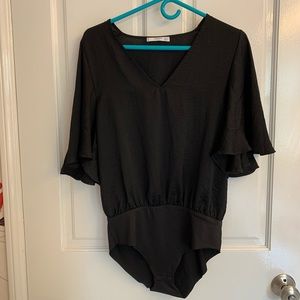 Mango Black Blouse Body Suit